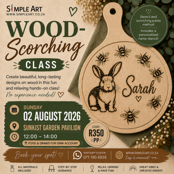 02 August 2026- Wood-Scortching - Sunkist Garden Pavilion, Kempton