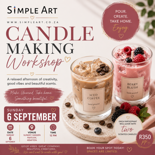 06 September 2026- Candle making- Sunkist Garden Pavilion, Kempton